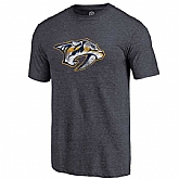 Men's Nashville Predators Fanatics Branded Distressed Team Primary Logo Tri Blend T-Shirt Heather Navy FengYun,baseball caps,new era cap wholesale,wholesale hats